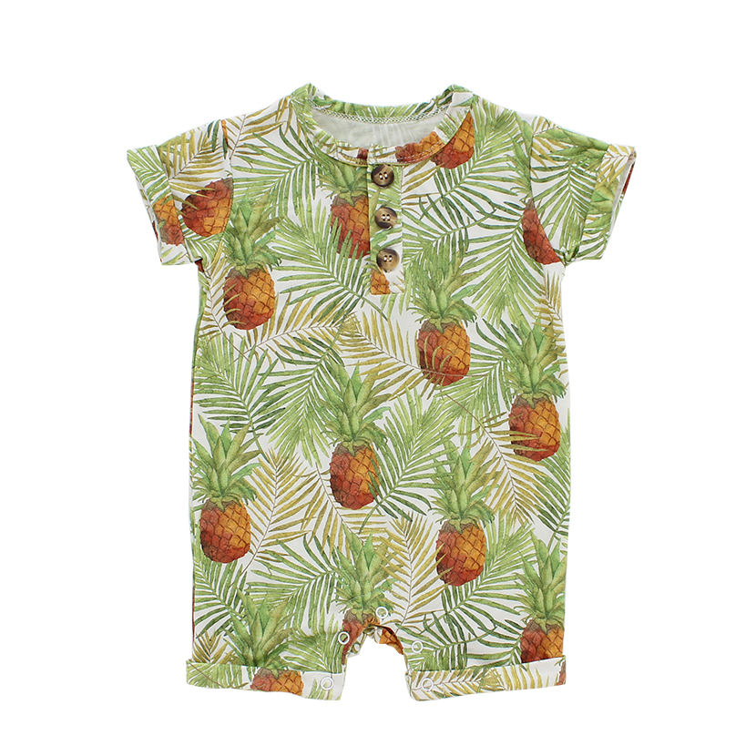 Atacado manga curta macacão de bebê de algodão de bambu tecido de malha confortável roupas de bebê unissex estilo verão roupas de bebê