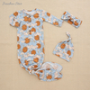 Conjunto de vestido de dormir para bebê com novo design, chapéu e faixa de cabeça com design fofo, 3 peças, saco de dormir infantil para quatro estações