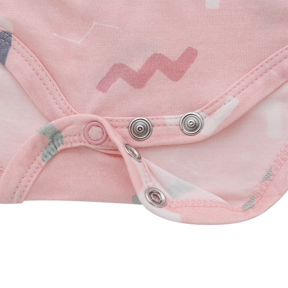 Adorável design plissado manga bebê macacão de algodão de bambu material de malha confortável roupas de bebê unisex verão roupas de bebê
