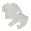 Conjunto de roupas para bebês recém-nascidos, listras horizontais, 2 peças, pijama de manga comprida, 100% algodão, venda imperdível