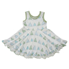 Venda quente novo design personalizado impressão vestido de bebê macio vestidos de chá de bebê adorável vestido de boneca de bambu