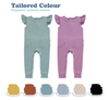 Romper de babado para bebê com estampa personalizada de spandex de bambu