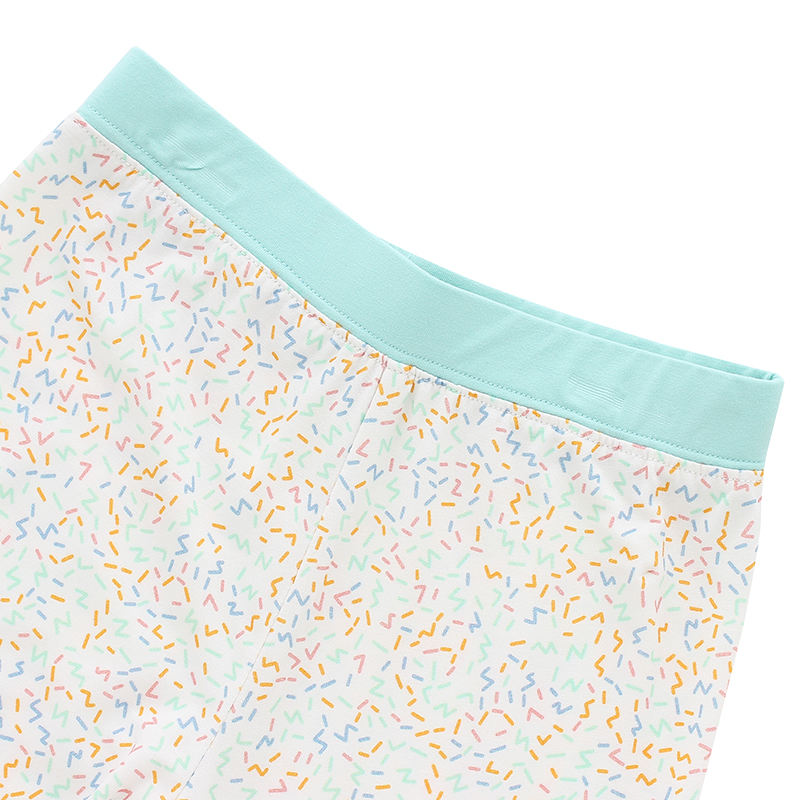 Conjunto de duas peças de roupas infantis para bebês, blusa de manga curta e calças compridas, design personalizado, cor sólida, conjunto de pijama infantil