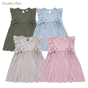 Venda imperdível vestido de menina, vestidos de verão sem mangas, cor sólida, vestidos personalizados para bebês e crianças pequenas, venda imperdível