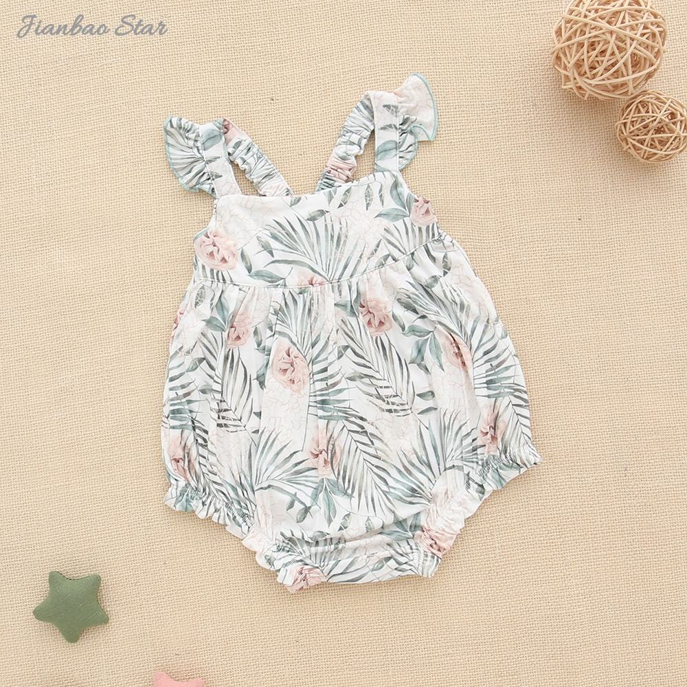 Ceia de bambu macio roupas de bebê recém-nascido 0-3 meses macacão mangas esvoaçantes macacão de bolha de bambu para meninas e meninos