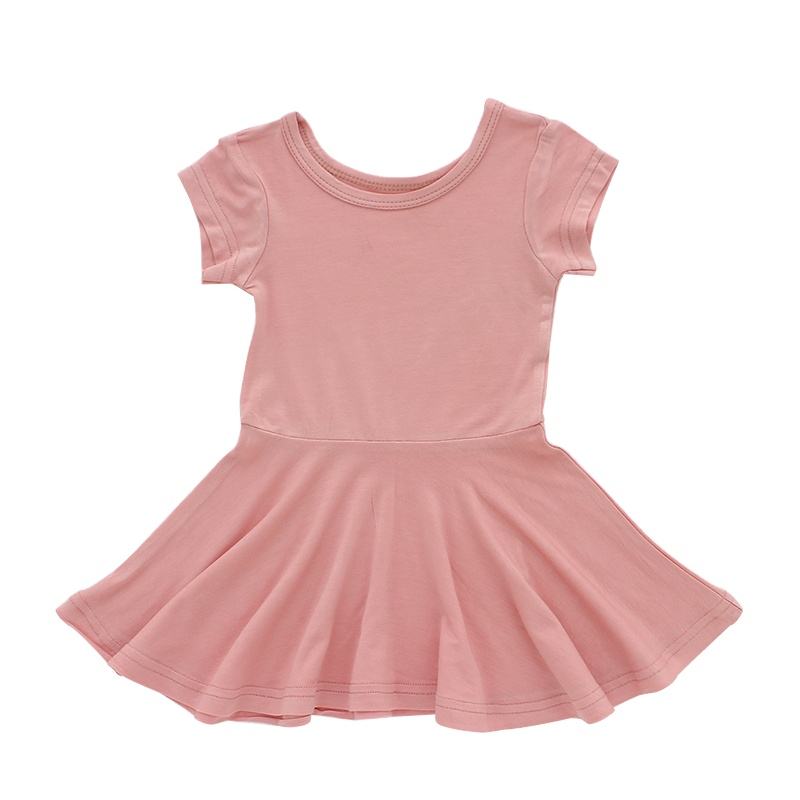 Vestido de verão para bebês meninas, gola redonda, linha a, atacado, roupas infantis com design de impressão personalizado