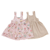 Personalize o vestido de verão sem mangas para bebês, atacado de alta qualidade, algodão de bambu, suspensório, saia macia para bebês e meninas