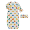 Nova venda quente infantil bebê meninas dormir camisolas de manga cheia crianças saco de dormir estilo o-collar pijamas com bandana