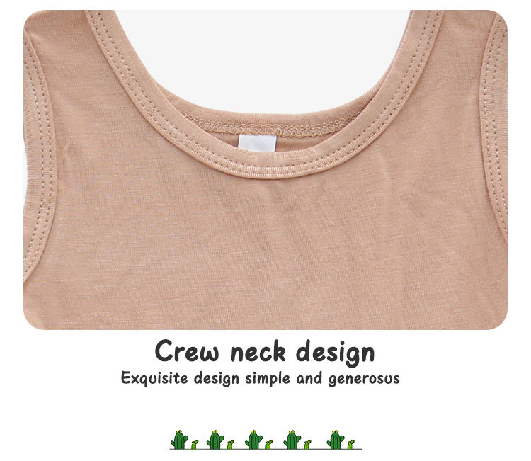 Vestido de bebê sem mangas estilo verão, atacado de alta qualidade, algodão de bambu, suspensório, saia macia para meninas