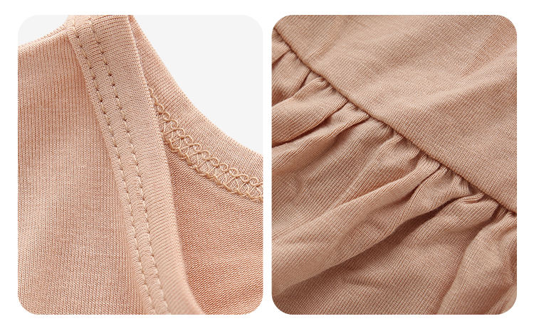 Vestido de bebê sem mangas estilo verão, atacado de alta qualidade, algodão de bambu, suspensório, saia macia para meninas
