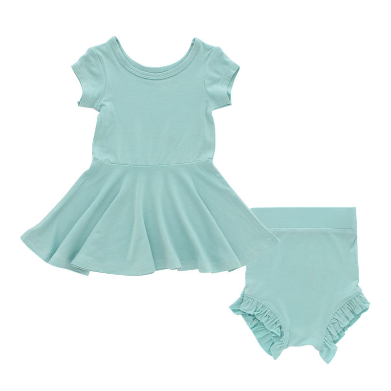 Vestido de bebê estilo clássico atacado personalizar verão manga curta conjunto macacão de bebê adorável OEM roupas de bebê recém-nascido com roupa íntima