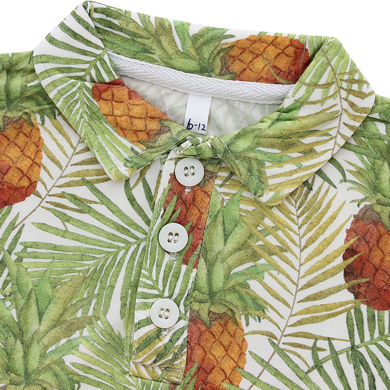 Camiseta polo estilo clássico atacado padrão personalizado roupas de bebê pijamas de algodão de bambu manga curta por 0-24 meses