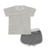 Conjuntos de roupas para bebês, 100% algodão, malha, manga curta, tops e shorts, 2 peças, roupas de verão para bebês com design de bolsos