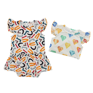 Macacão de bebê macio de tecido de bambu sem mangas verão roupas de bebê atacado personalizar pijama em impressão digital ou cor sólida