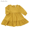 Vestido de menina com babados, roupas de bebê de alta qualidade, durável, usando várias meninas, casual, elegante, impressão, verão, bambu, estilo OEM
