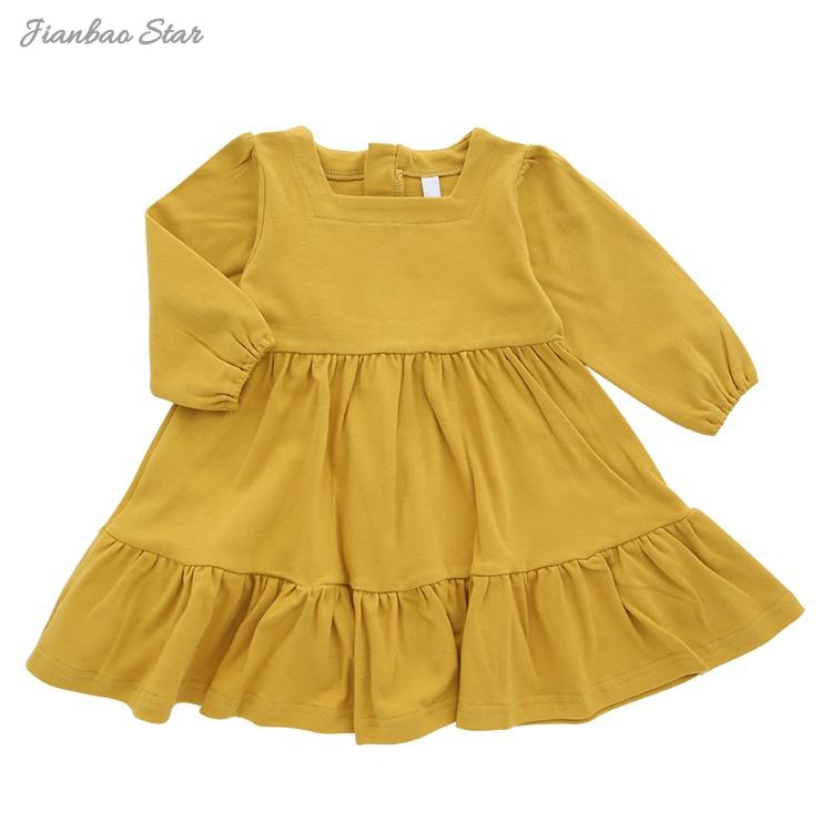 Vestido de menina com babados, roupas de bebê de alta qualidade, durável, usando várias meninas, casual, elegante, impressão, verão, bambu, estilo OEM
