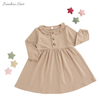 Plissado colarinho do bebê meninas vestido casual roupas de festa adorável outono manga longa bebê macacão conjunto moda bebê menina saia