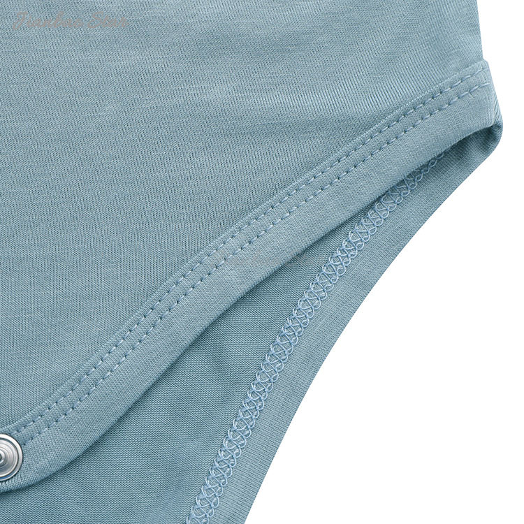 Roupas de bebê atacado verão macacão de bambu elastano algodão cor sólida recém-nascido manga curta macacão de bebê
