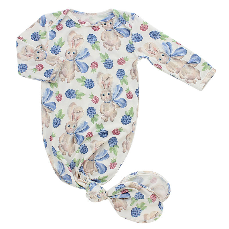 Conjuntos inteiros de pijamas para bebês recém-nascidos, 4 peças, todas as estações, com chapéu, luvas e cobertor, conjuntos de presentes para bebês