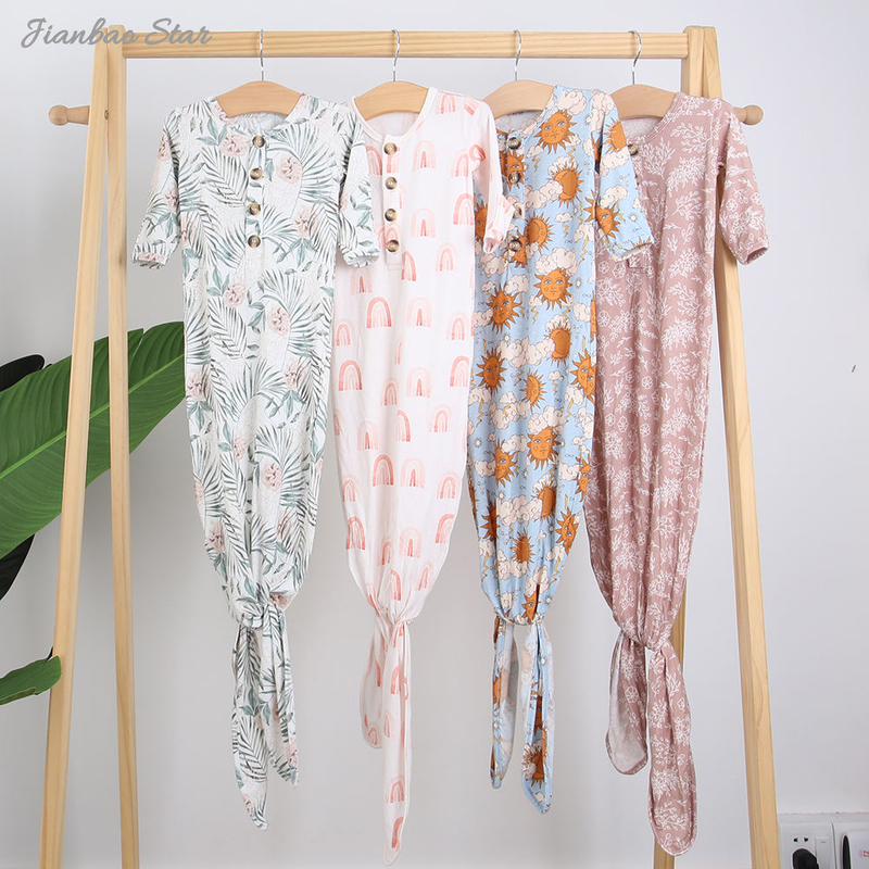 Venda superior recém chegados macio 100% algodão confortável de alta qualidade moda bonito bebê recém-nascido dormir vestido de malha