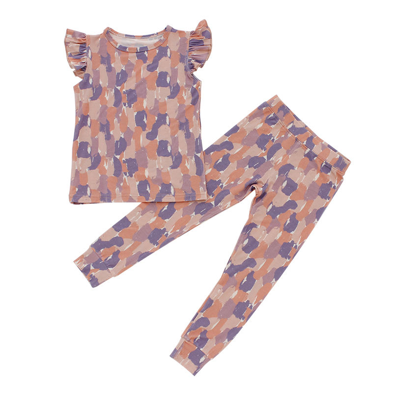 Design de verão bebê criança meninas roupas doce babado sem mangas tops e calças compridas crianças 2 peças conjuntos de roupas