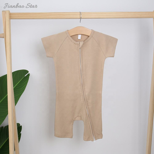 Novidades, cor personalizada, algodão confortável, verão, respirável, unissex, zíper bidirecional, roupas para bebês recém-nascidos