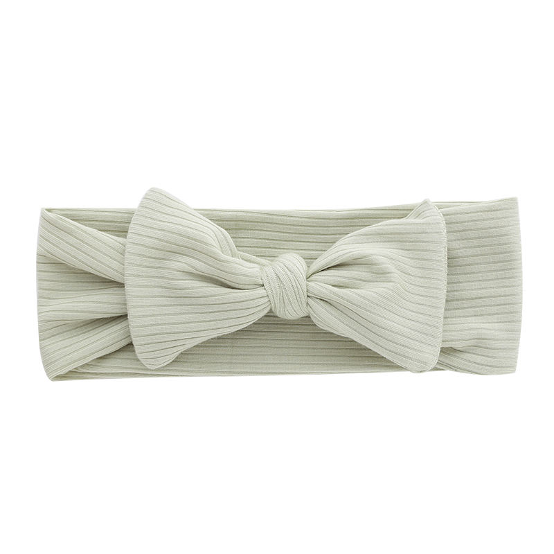 Novo design de bambu malha bebê bandana forte elasticidade facial crianças cabeça banda cor sólida elegante estilo com nervuras