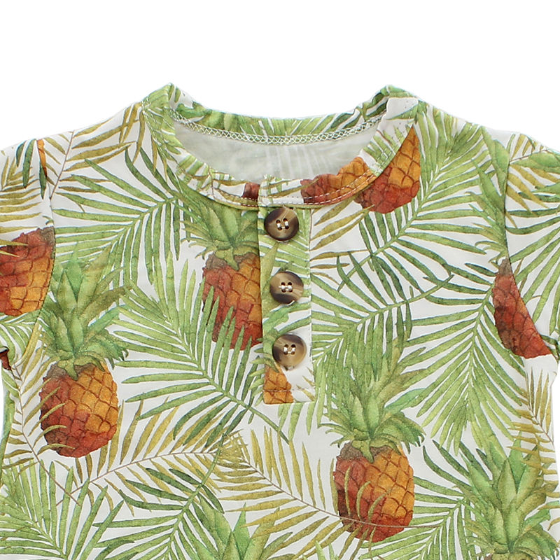 Extra macio de bambu viscose malha verão leve beachwear estilo manga curta unisex terno do bebê conjunto macacão