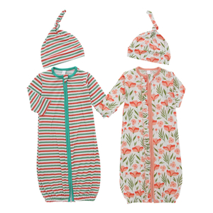 Atacado manga longa saco de dormir com zíper frontal design macio e bonito chapéu conjuntos de camisola de bebê para recém-nascidos infantis