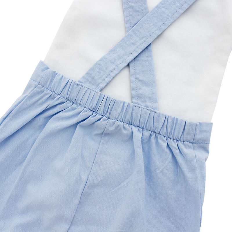 Venda quente Conjuntos de roupas de bebê manga curta jaqueta suspensórios vestidos meninos e meninas macacão de bebê conjunto
