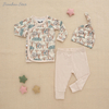 Moda atacado conjunto de pijamas de bebê manga longa roupa de dormir bambu elastano algodão unissex outono roupas de duas peças