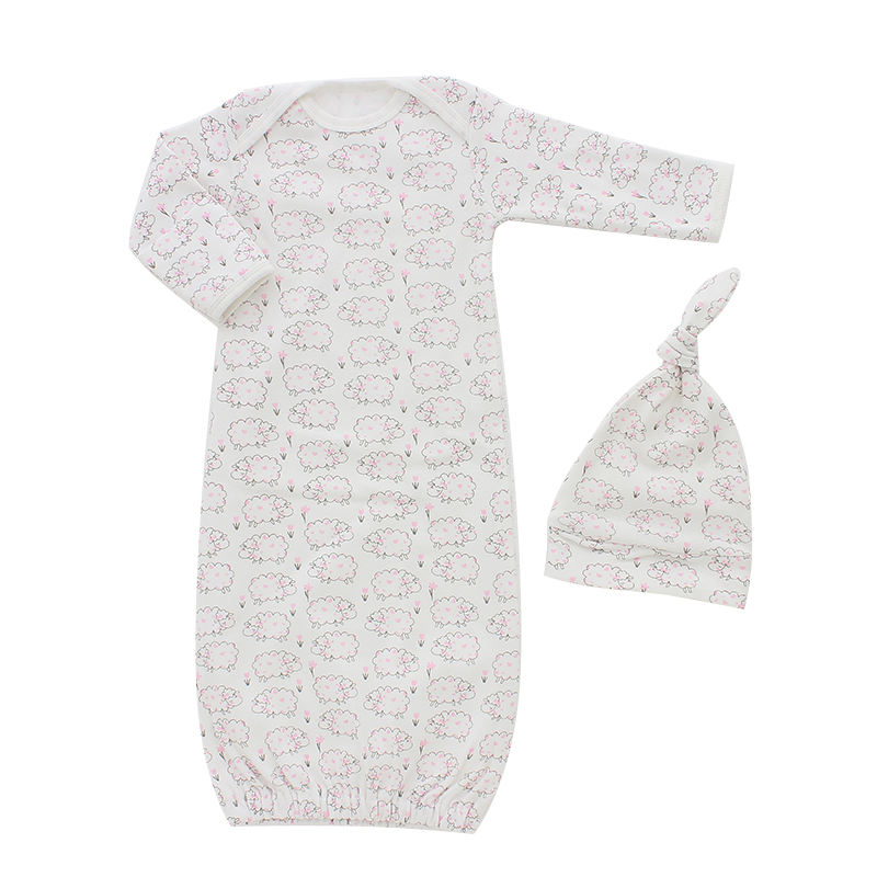 HotSale Manga Completa Newbron Infantil Saco de Dormir Do Bebê Com Chapéu Lindo 2 pcs Conjuntos de Pijama Envelope Colar Design de Pijamas Do Bebê