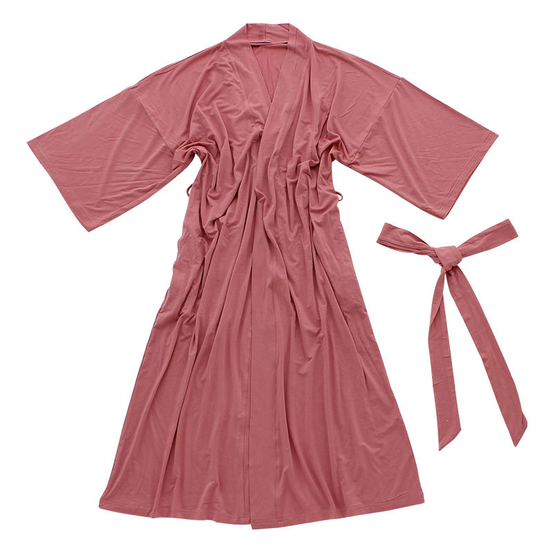 Novo design feminino meninas oem impresso cor sólida camisola de verão estilo causal 95% viscose de bambu e 5% tecido elastano pijamas robe