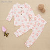 Conjuntos de roupas de bebê de manga comprida de venda quente de algodão de bambu Tecido ecológico 2 peças de pijama casual definido em preço de fábrica Conjuntos de roupas de bebê menina