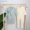 Novo conjunto de macacão de bebê de venda quente manga longa 95% viscose bambu 5% elastano impressão personalizada botão em branco macacão babi