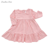 Vestido de menina com babados, roupas de bebê de alta qualidade, durável, usando várias meninas, casual, elegante, impressão, verão, bambu, estilo OEM