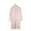 Pijama mãe de manga comprida em botão de viscose de bambu de alta qualidade, vestido feminino macio para dormir