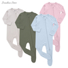 Conjunto de macacão de bebê unissex de bambu, malha com pés, roupa de dormir, cor lisa, super macio, roupas de bebê