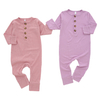 Macacão de algodão spandex de bambu manga longa lindo macacão de bebê em cores sólidas outono infantil macacão com zíper