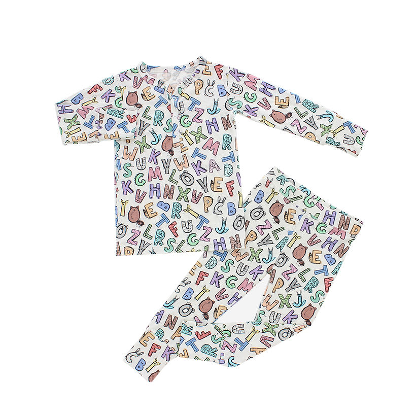 Conjuntos de roupas de outono para bebês e crianças, blusas de manga comprida e calças compridas, 2 peças, roupas amigáveis ​​com design adorável de padrão