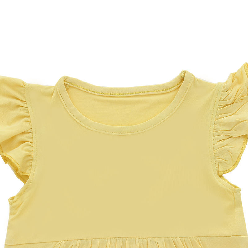 Vestido infantil com babados para meninas, estilo verão, atacado, sem mangas, linha A, vestido infantil