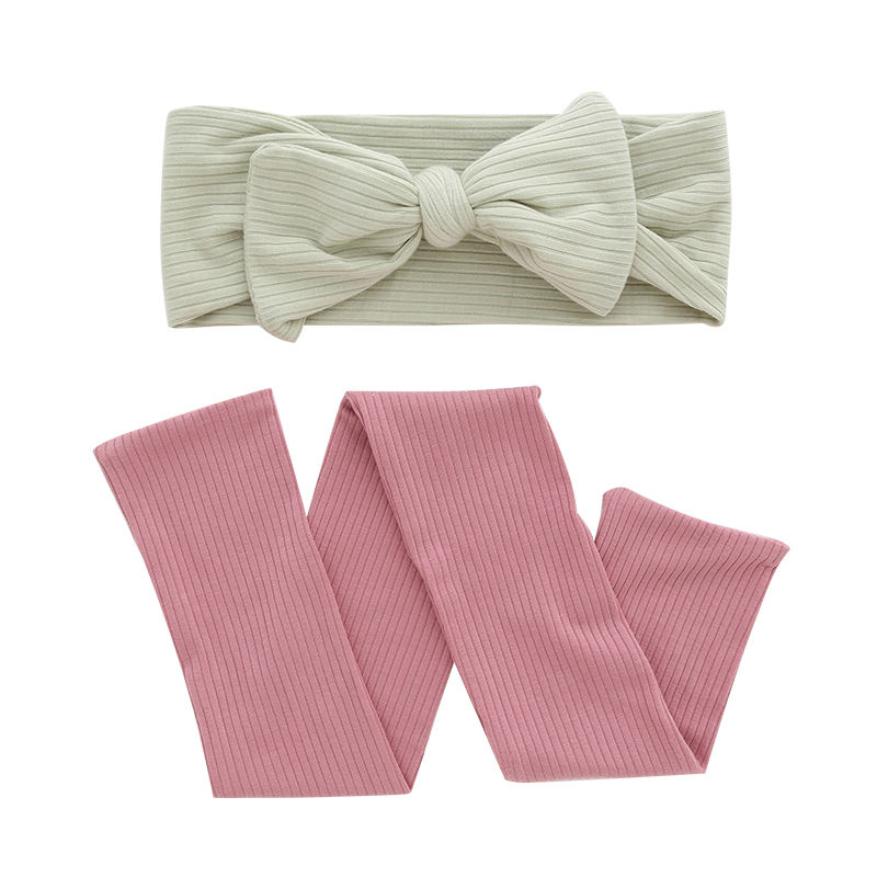 Novo design de bambu malha bebê bandana forte elasticidade facial crianças cabeça banda cor sólida elegante estilo com nervuras