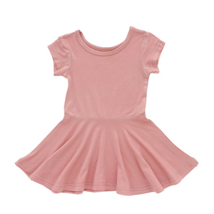 Vestido de verão para bebês meninas, gola redonda, linha a, atacado, roupas infantis com design de impressão personalizado