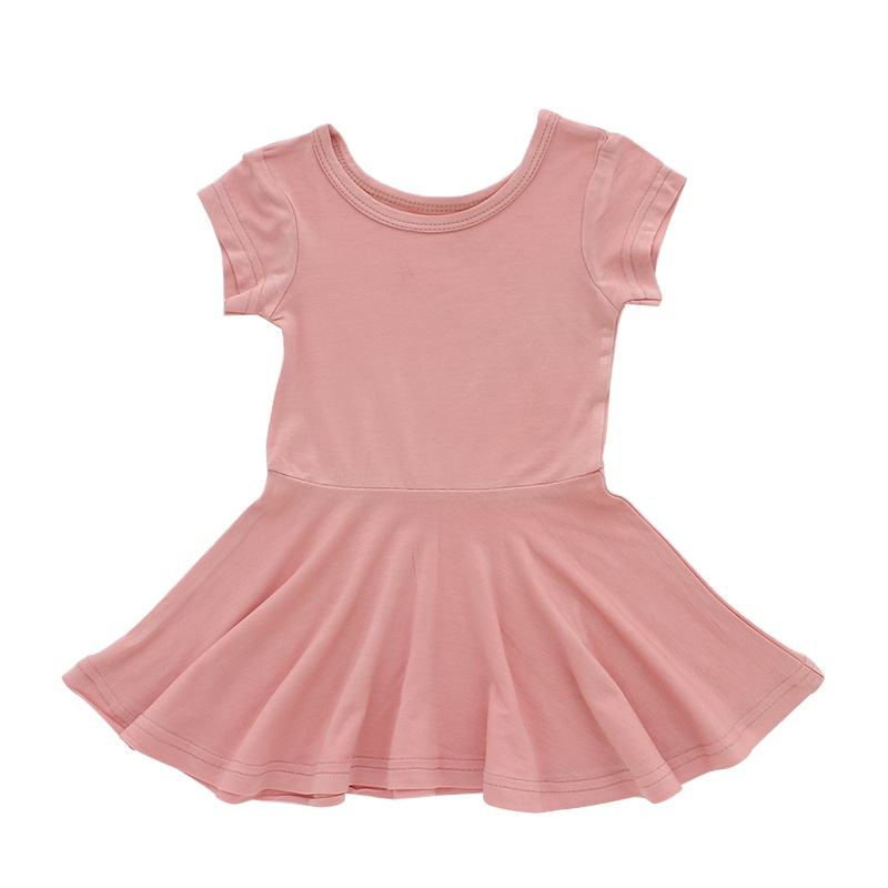 Vestido de verão para bebês meninas, gola redonda, linha a, atacado, roupas infantis com design de impressão personalizado