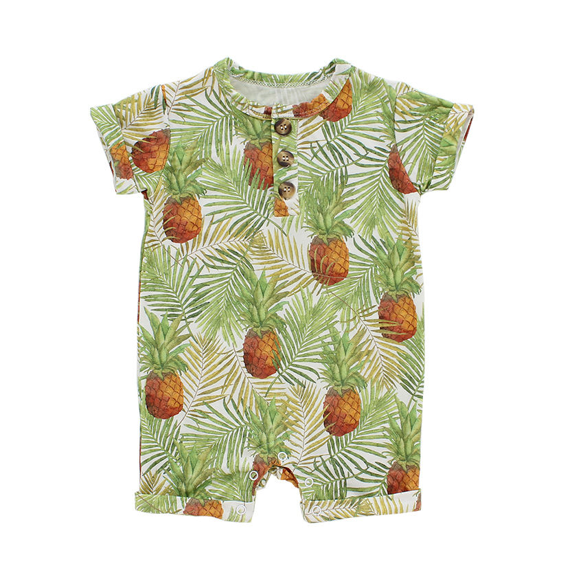 Extra macio de bambu viscose malha verão leve beachwear estilo manga curta unisex terno do bebê conjunto macacão