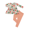 100% algodão de malha meninas flor padrão crianças conjuntos de roupas manga longa topos e calças compridas 2 peças roupas de bebê