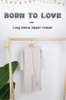 Clássico design de cor sólida suspender bambu algodão manga longa adorável bebê macacão outono crianças corpo terno macacões com zíper