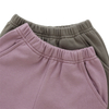 Conjunto de roupas de mangas compridas, tops de malha de bambu e elastano e conjuntos de roupas curtos de 2 peças com design de botão de abertura