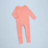 Atacado novo estilo com design de zíper 0-24m conjunto macacão de bebê personalizado cor lisa macacão de bebê recém-nascido roupas terno de bebê
