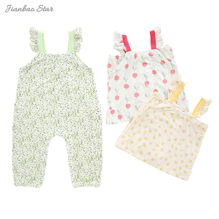 Novo estilo alça de ombro suspensório de bebê macio e confortável tecido elastano de bambu personalizar padrão de cores roupas de bebê